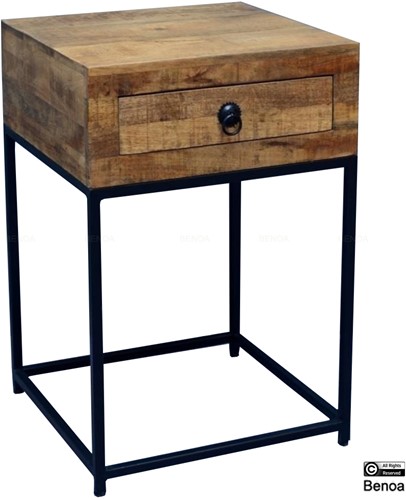 Wooden Iron Sidetable 40