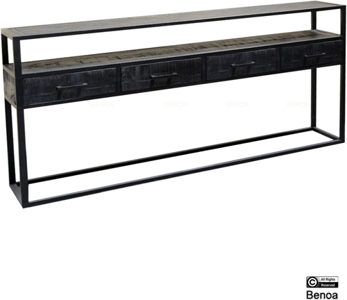Jax 4 Drawer Console Table Black 180
